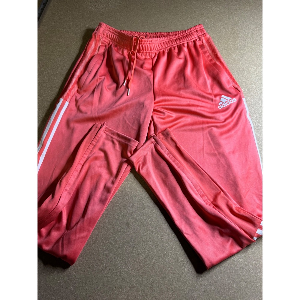 Adidas Women Coral Pink Tiro Track Pants Aeroready 3-Stripe Ankle Zip Size M $89 - Picture 8 of 9